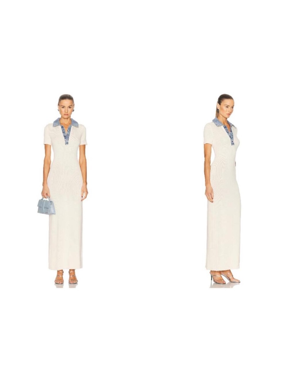 SER.O.YA Reye Maxi Dress in Eggshell & Coastline - Picture 2 of 5
